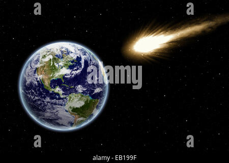 Asteroid, Fall Of Comet To Earth, Armageddon Disaster, Danger Meteorite 