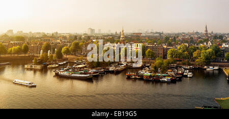 Panoramic view from Amsterdam in Netherlands at the sunrise Stock Photo