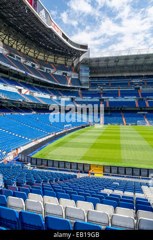 MADRID, SPAIN-AUGUST 18: Santiago Bernabeu Stadium of Real Madrid on August 18, 2014 in Madrid, Spain. Real Madrid C.F. Stock Photo