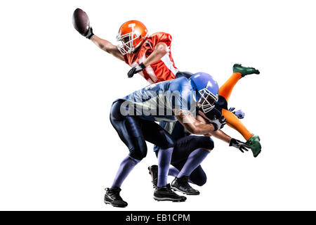 American football player in action on the olympic stadium Stock Photo