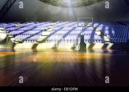 3d basketball city arena render in lights Stock Photo