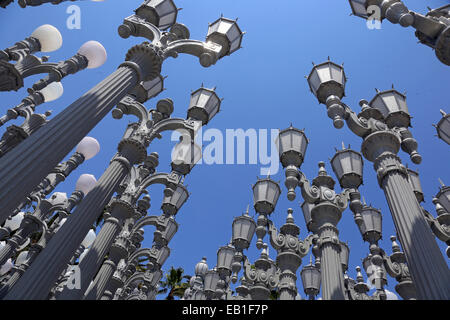 'Urban Light' Sculpture, Wilshire Blvd., Los Angeles, California, USA Stock Photo