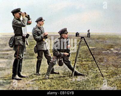 The contemporary colorized German propaganda photo shows members of German paramilitary youth organization Jugendwehr during paramilitary training, date and location unknown (1914-1918). Photo: Neumann Archive - NO WIRE SERVICE – Stock Photo