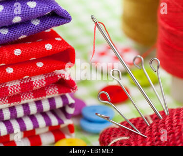 Seamstress Tape, Thimble for Sewing Stock Photo - Image of cotton, sewing:  194812460