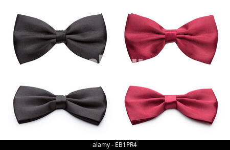 Red and black bow ties set. Stock Photo