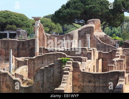Roman Ruins in Ostia Antica, Port of Rome, Italy.