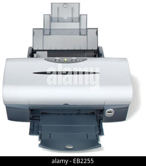 computer printer photographed on a white background Stock Photo