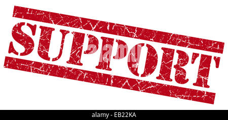 Support red grunge stamp Stock Photo