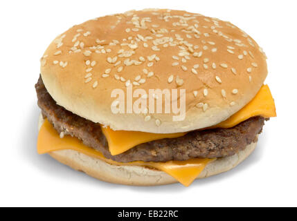 quarter pounder with cheese photographed on a white background Stock Photo