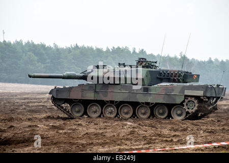 Polans 10th arnoured cavalry brigade on Exercise black Eagle with there  leopard 2A4 Tanks on the zagan Training area. Poland Stock Photo - Alamy