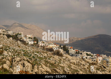 View of village. Majdal Al Shams.  Golan Heights. Israel. Syria. Asia Stock Photo