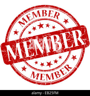 Member grunge red round stamp Stock Photo