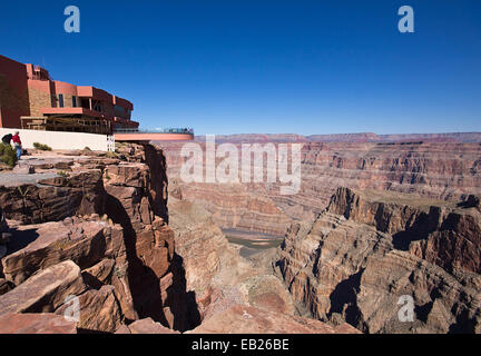 Grand Canyon Skywalk on the Hualapai Native American Reserve on the Canyons West Rim Stock Photo