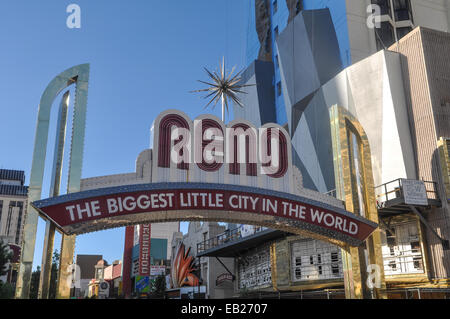 RENO - SEPTEMBER 05 : The Reno entrance sign on September 05, 2011. The original sign was built in 1926 to promote the Nevada Tr Stock Photo