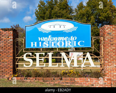 Welcome to Selma sign, Selma, Alabama, USA Stock Photo