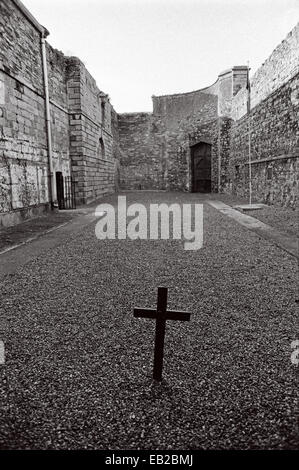 PRISON YARD IN KILMAINHAM GAOL, JAIL, WHERE FIFTEEN REBELS WERE EXECUTED BY THE BRITISH AFTER THE 1916 RISING. REFERRED TO BY POET, DRAMATIST AND NOBEL PRIZE WINNER OF LITERATURE, WILLIAM BUTLER YEATS IN HIS POEM 'EASTER 1916'. Stock Photo