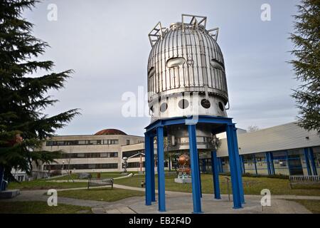 The 26-ton Big European Bubble Chamber (BEBC), was filled with 35 cubic meters of liquefied gas, recorded the interactions of elementary particles at the European Organization for Nuclear Research. Stock Photo