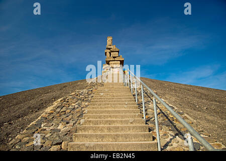 Himmelstreppe or Stairway to heaven, sculpture made of concrete blocks, artist Herman Prigann on the Halde Rheinelbe heap Stock Photo