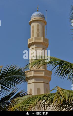 Minaret of the Great Mosque of Taqah, Dhofar Region, Orient, Oman Stock Photo