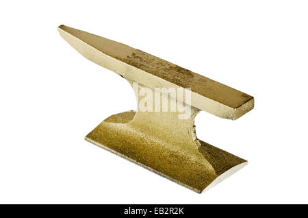 Gold anvil, isolated on white Stock Photo