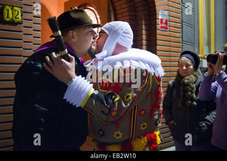 Belgium, carnaval of Binche. UNESCO World Heritage Parade Festival. Belgium, Walloon Municipality, province of Hainaut, village Stock Photo