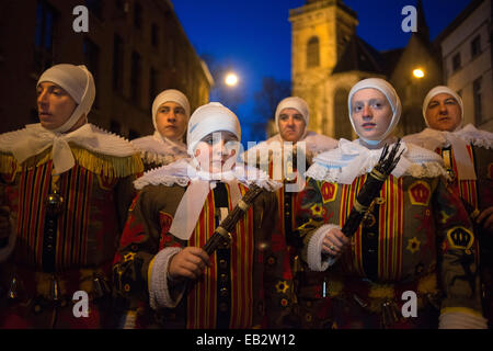 Belgium, carnaval of Binche. UNESCO World Heritage Parade Festival. Belgium, Walloon Municipality, province of Hainaut, village Stock Photo