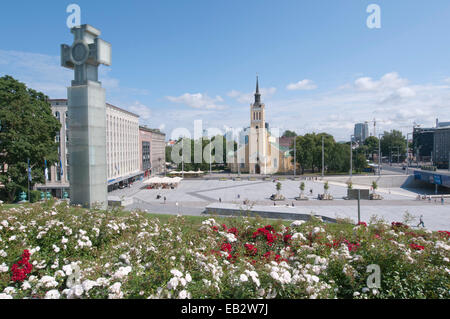 Liberty Square, Tallinn, Harju County, Estonia Stock Photo