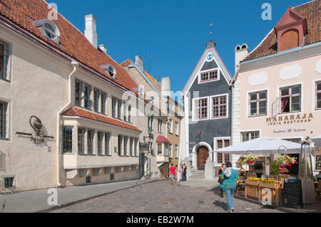 Market square with a pharmacy, historic center, Tallinn, Harju County, Estonia Stock Photo