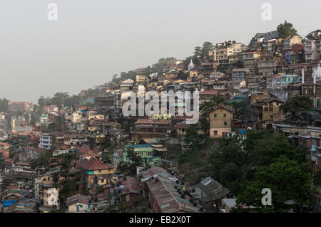Cityscape of Shimla, densely built area, Shimla, Himachal Pradesh, India Stock Photo