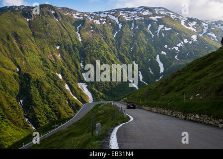 Furka Pass road, Furka Pass, Canton of Uri, Switzerland Stock Photo
