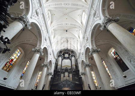 Interior, Chapelle Notre Dame du Finistère church, Brussels, Brussels Region, Belgium Stock Photo