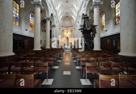 Interior, Chapelle Notre Dame du Finistère church, Brussels, Brussels Region, Belgium Stock Photo