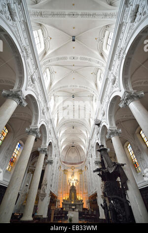 Interior, Chapelle Notre Dame du Finistère church, Brussels, Brussels Region, Belgium Stock Photo