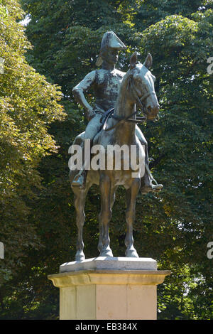 Equestrian statue of Frederick William III in the palace gardens, Merseburg, Saxony-Anhalt, Germany Stock Photo