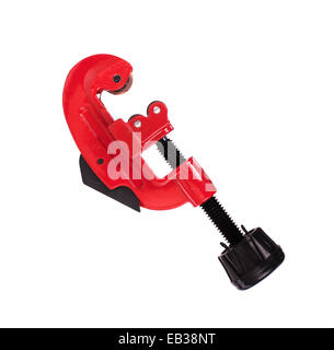 Red pipe cutter isolated on white background Stock Photo
