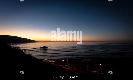 USA, California, Los Angeles County, Malibu, Coastline at dawn Stock Photo