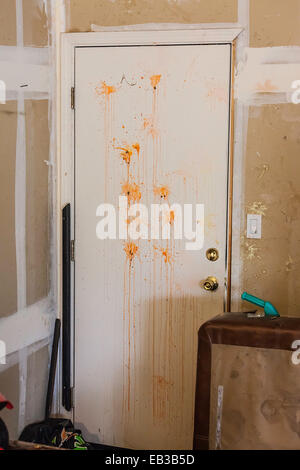 A house that drug addicts and their children had occupied and the damage that was done. Stock Photo