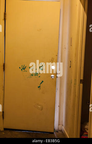 A house that drug addicts and their children had occupied and the damage that was done. Stock Photo