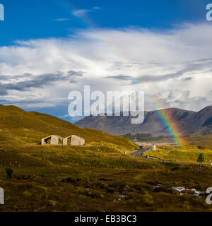 UK, Scotland, Double rainbow in mountains Stock Photo