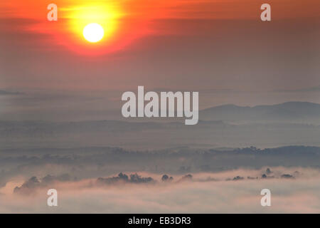 Malaysia , Sunrise over mountains Stock Photo