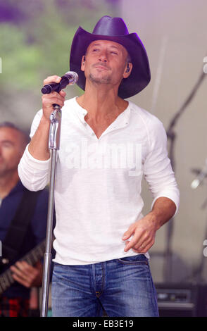Tim McGraw performing live on 'The Today Show' at the Rockefeller Plaza in New York City  Featuring: Tim McGraw Where: New York City, New York, United States When: 23 May 2014 Stock Photo