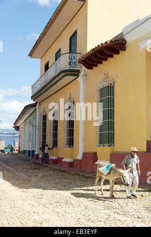 TRINIDAD, CUBA - MAY 8, 2014: Old town of Trinidad, Cuba. Trinidad is a historical town listed by UNESCO as World Heritage, it i Stock Photo