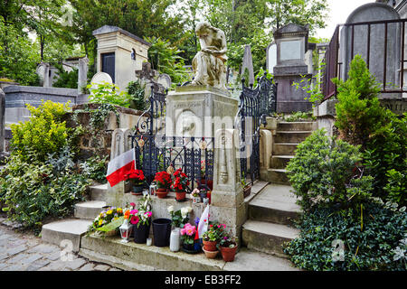 Chopin grave in Paris Stock Photo