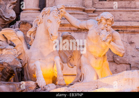 Fontana di Trevi or Trevi Fountain, Rome. It is Rome's largest and most famous fountain. It was completed in 1762. Stock Photo
