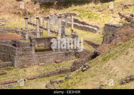 The Roman theatre in Volterra, Tuscany. It dates from the 1st century and is considered to be one of the finest in Italy. Stock Photo