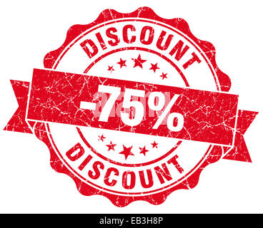 discount 75% red grunge stamp Stock Photo