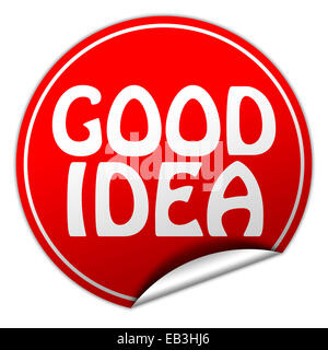 https://l450v.alamy.com/450v/eb3hj6/good-idea-round-red-sticker-on-white-background-eb3hj6.jpg