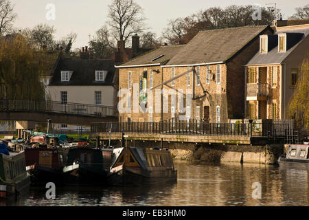 Ely river waterfront quayside boats River Great Ouse Stock Photo
