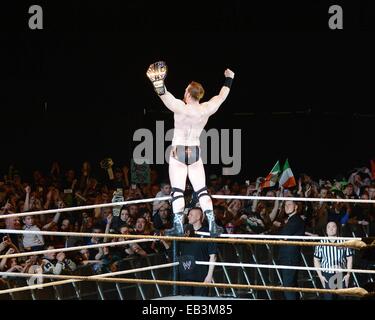 WWE superstar Sheamus successfully defended his United States Championship belt in his hometown against Antonio Cesaro at The O2...  Featuring: Sheamus Where: Dublin, Ireland When: 23 May 2014 Stock Photo