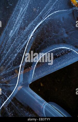 Abstract close-up photographs of ice patterns and formations, Brecon Beacons National Park, Wales, UK, EU. Stock Photo